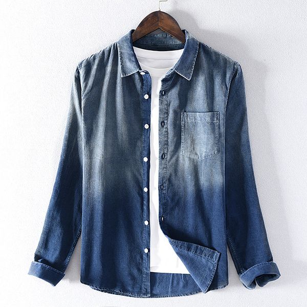 

2021 new arrival long sleeve corduroy cotton brand autumn shirts male fashion gradient shirt for men camisa chemise 4s5h, White