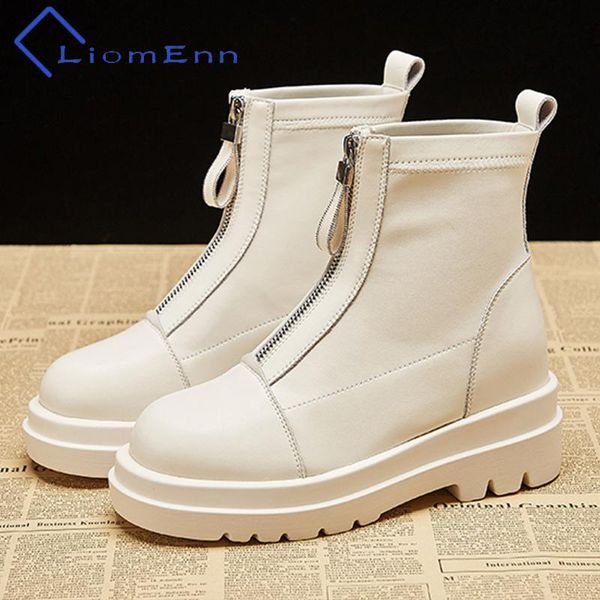 

boots women's high platform fashion zipper white ankle 2021 black pu leather short ladies luxury designer
