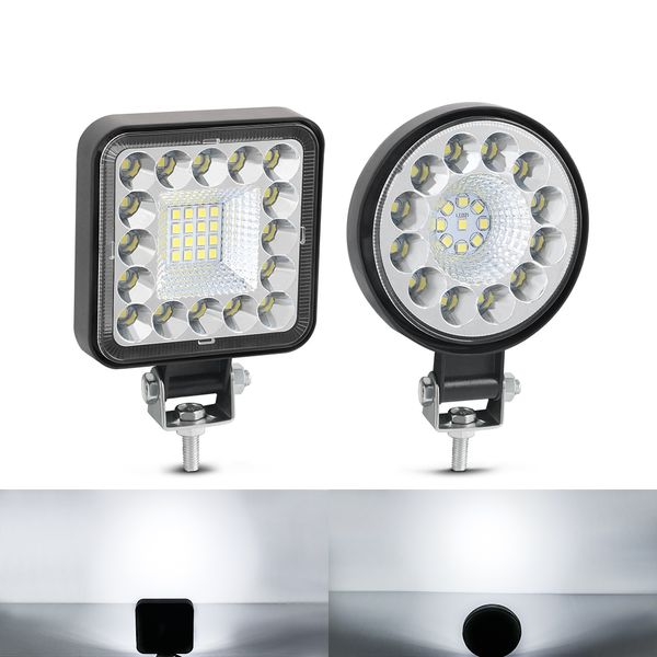 1 PC / 2PCS 63W 96W Mini LED Work Light 2835 SMD 12V 24V para 4x4 LED Bar Offroad SUV ATV Trator Caminhões de barco escavador