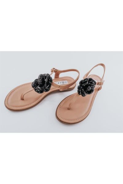 

sandals women's beige leather 20062, Black