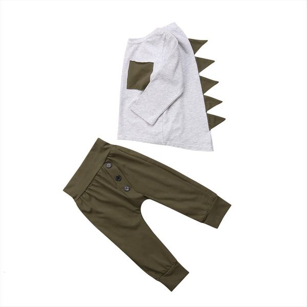 

toddler kids baby boys dinosaur cotton t shirt pants outfit clothes 6m 5t, White