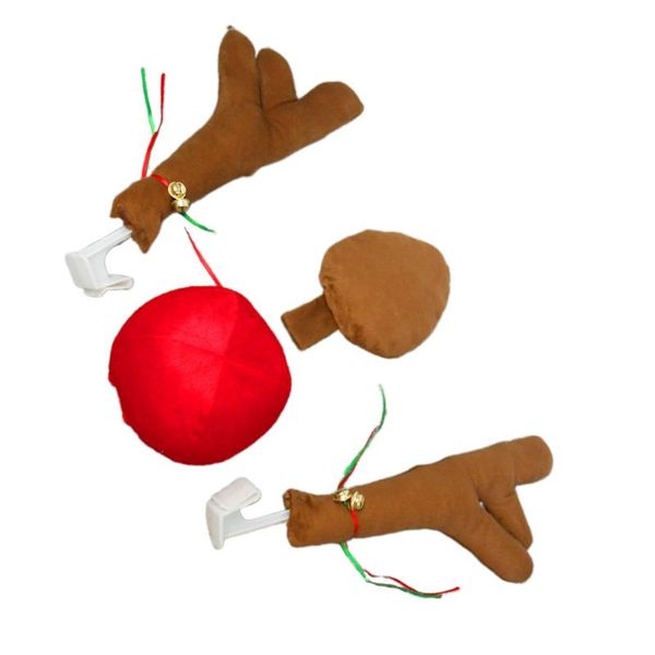 

cushion/decorative pillow 4pcs christmas auto decor car windows reindeer deer elk antlers nose tail xmas ornaments