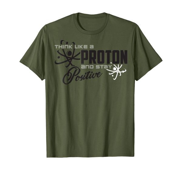

think like proton stay positive motivational science t-shirt, White;black