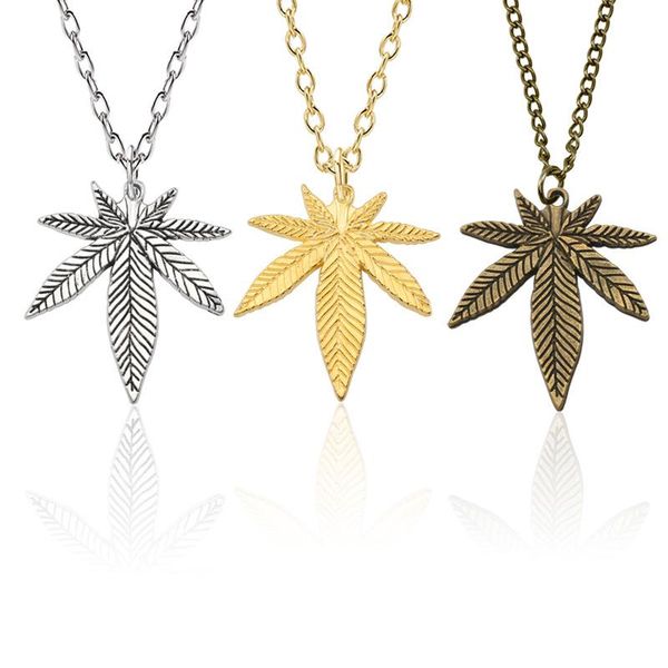 

pendant necklaces creative exquisite leaf necklace trendy maple chain for women men fashion ladies party jewelry gifts, Silver