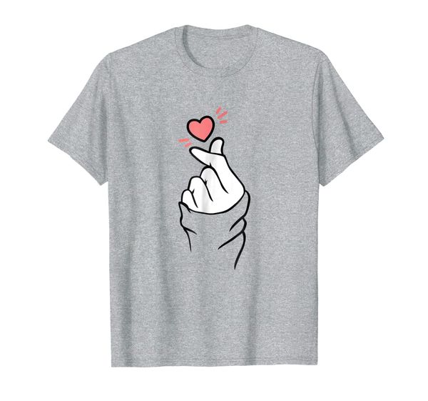 

Korean Heart Fingers T-Shirt K-Pop Heart Hand Sign Tee, Mainly pictures