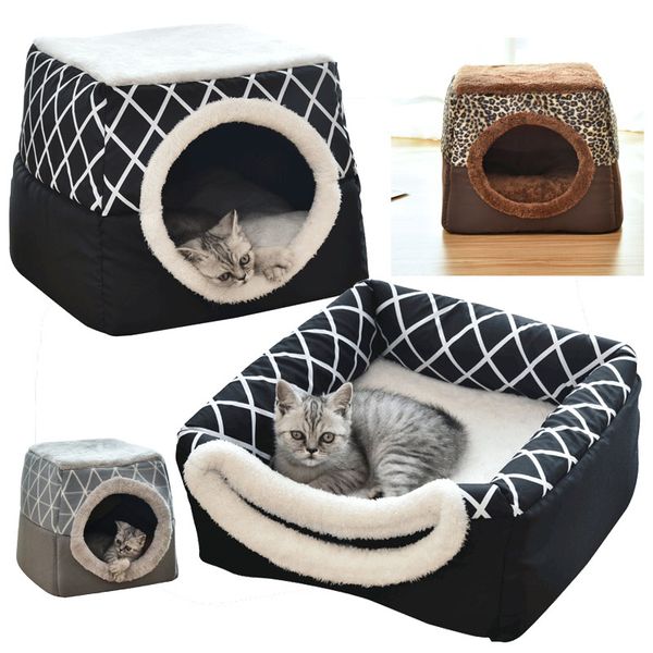 

Warm Pet Cat Kenne Dog Bed Sofa Cat Mats Cage House Kenne Pet Products Winter Seeping Nest Cushion Basket
