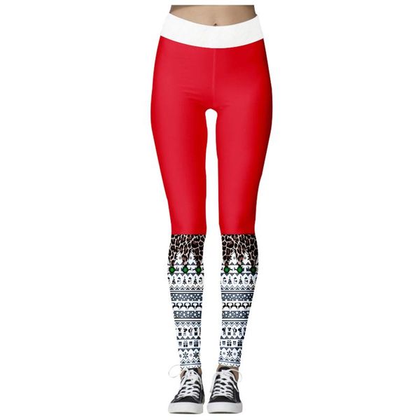 

women's leggings christmas snowflakes print striated pants lady festivals cosplay party trousers sportswear holiday bottom, Black