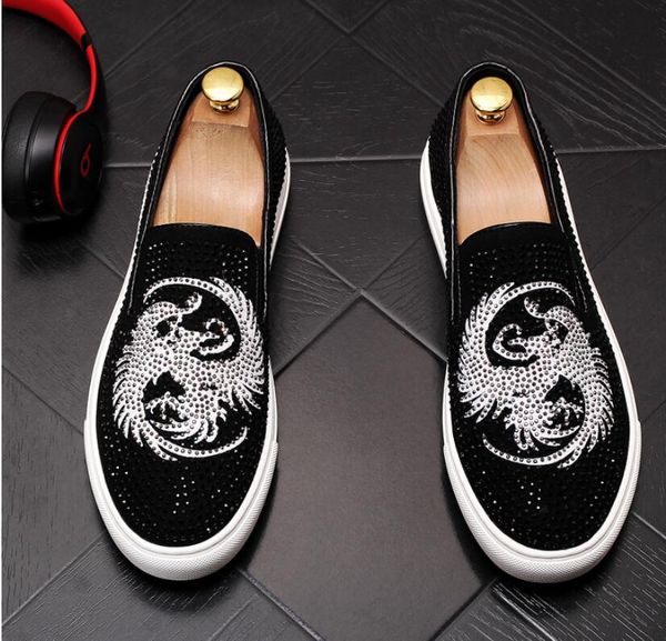 

men glitter shoes mens fashion casual flats mens designer dress shoes sequined loafers mens platform driving shoes, Black