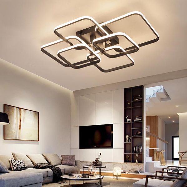 

neo gleam rectangle acrylic aluminum modern led ceiling lights for living room bedroom ac85-265v white ceiling lamp fixtures