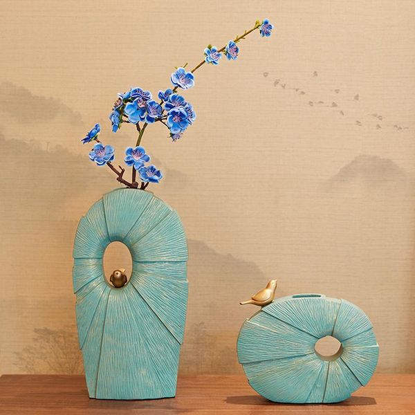 

vases chinese style classical resin creative art flowers home decor crafts room decoration vintage tv cabinet statue
