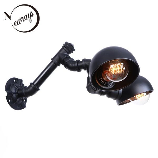 

vintage novel design iron painted wall lamp e27 led 220v indoor water pipe wall lights for bedroom living room kitchen l bar
