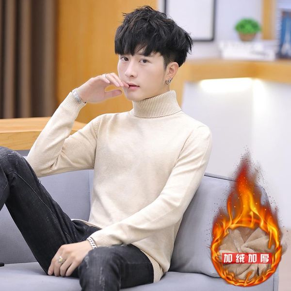 

men's sweaters 2021 autumn and winter personalized mens sweater trend high collar, White;black