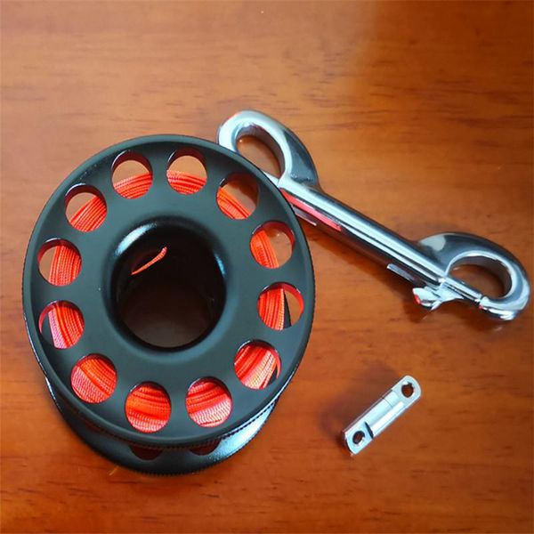 

pool & accessories scuba diving finger reel with stainless steel bolt snap hook safe aluminum alloy equipment