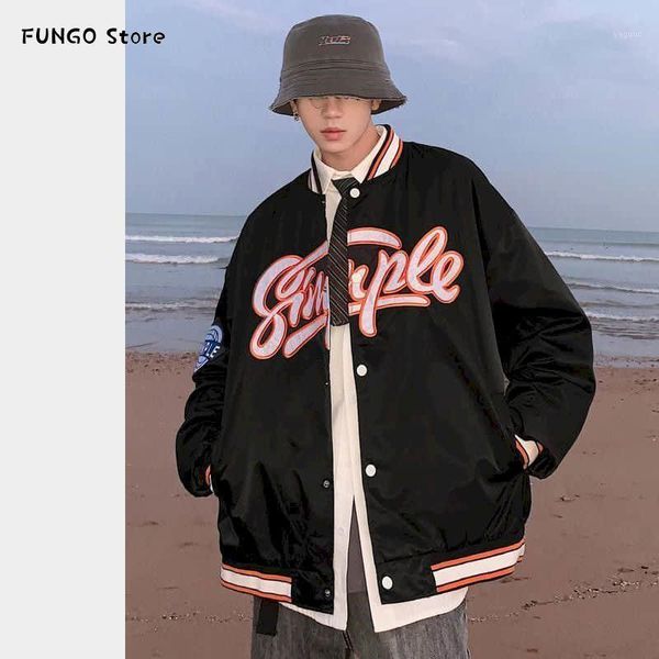 

men jacket spring cool baseball uniform western preppy style stand-up collar coat loose motorcycle pilot trainer men's jackets, Black;brown