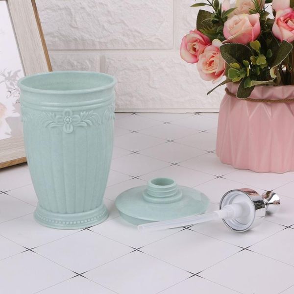 

400ml empty carved flower pump dispenser bottle shampoo soap shower container 896d