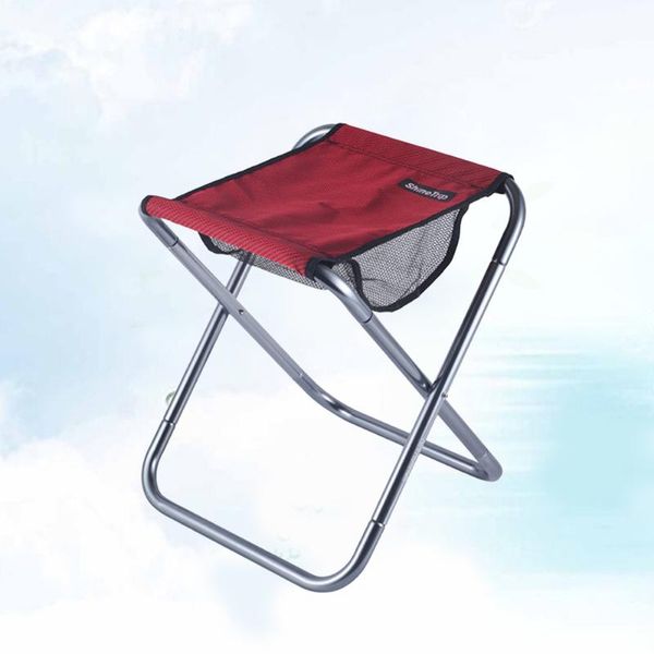 

fishing accessories outdoor folding camping chair multifunctional aluminum alloy thicken portable stool hiking seat (blue)