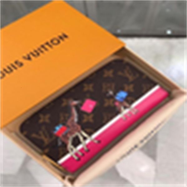 

purse brand designer luxury m62085 new wallet phone real leather compact long wallets chain cases wallet pouches key card holders clutches e, Red;black