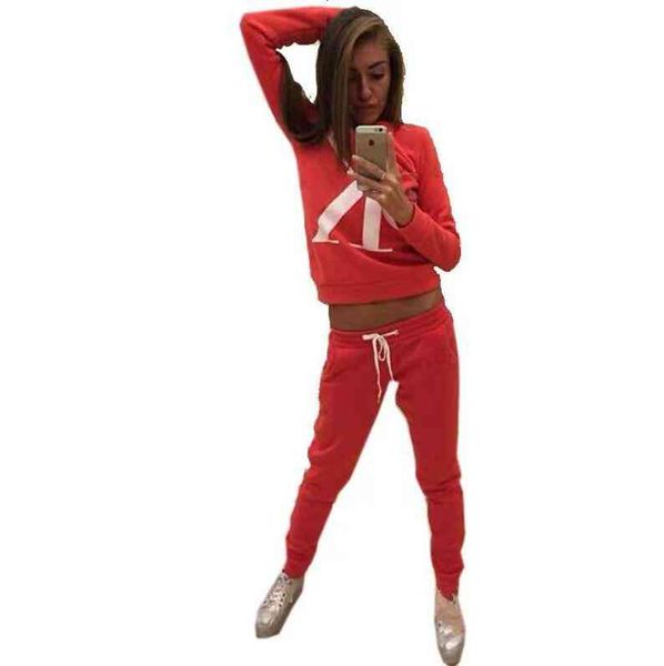 

women's tracksuits european and american fall/winter women's tracksuits style letter big printing two-piece sweater casual sports, Gray