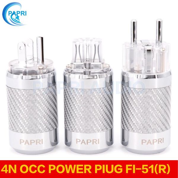 

smart power plugs papri fi-51(r) ncf nanostructures carbon fiber 4n occ copper rhodium plating usa european male and female standard ac plug
