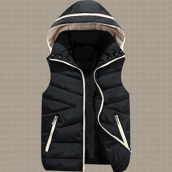 

women's vests ladies down cotton vest 2021 spring autumn fashion short wasitcoat hooded jacket winter wild sleeveless coat zh1656, Black;white