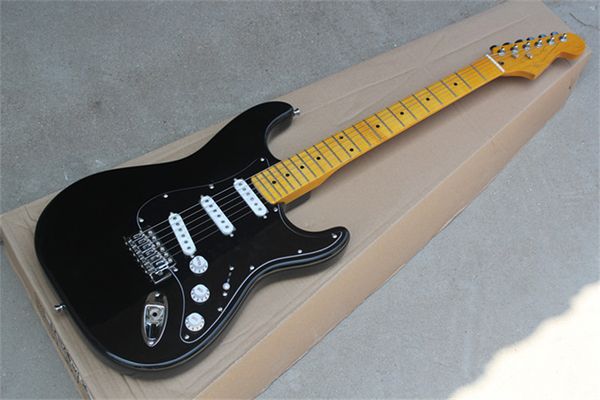 

custom shop david gilmour stratocaster black electric guitar dot inlay strat vintage maple fingerboard basswood body hhs pickups st chrome h