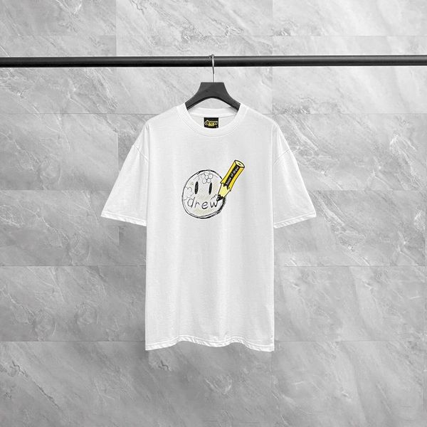 

men's t-shirts 2021ss drew house pencil mascot t shirt men women basic cotton tees hiphop streetwear casual t-shirt, White;black