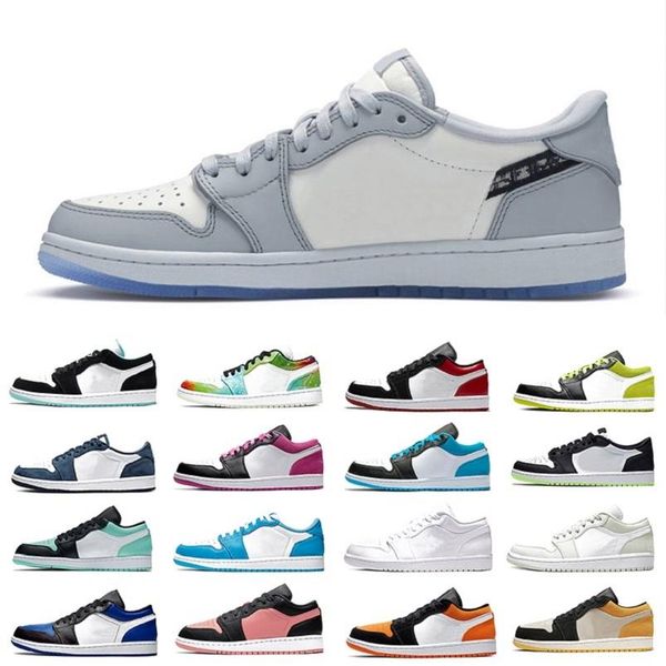

new arrival jumpman 1 low cut mens basketball shoes royal bred chicago toe paris obsidian unc 1s men women trainers sports shoes 2021