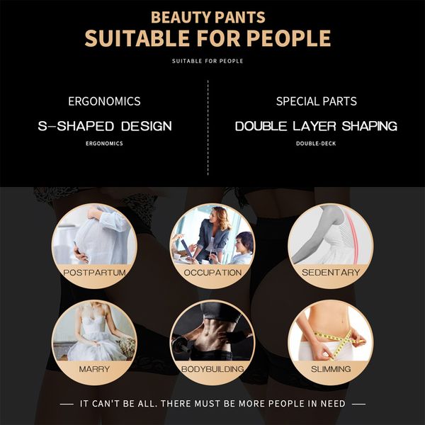 

body shaper butt lifter tummy control panties booty lift pulling underwear waist trainer shapewear corset plus size, Black