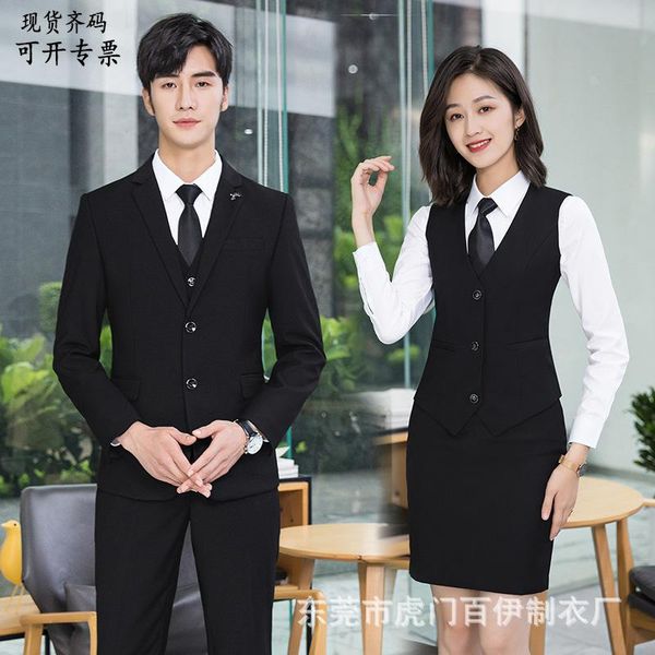 

two piece dress men's and women's same suit black large size, White