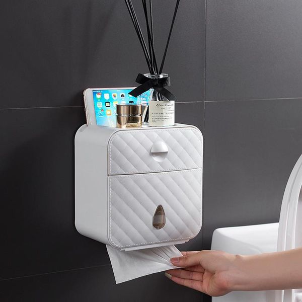 

toilet paper holders waterproof wall mount holder shelf for tray roll towel case tube storage box