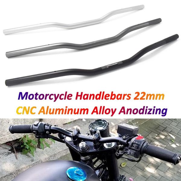 

handlebars motorcycle steering wheel 22mm 7/8'' for renthal aluminum anti-rust compatible with cafe racer royal enfield pitbike