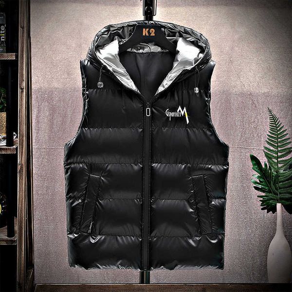 

thick men's hooded jacket, with all-round brand coat, cotton down jacket, casual fashion design, new winter series, Black