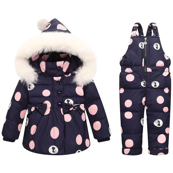 

coat children winter thicken down jacket pants suit baby girl warm clothes infant romper kids overalls 1-3 years 816, Blue;gray