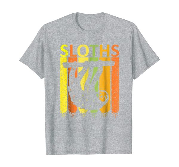 

distressed sloths t-shirt retro vintage gift, White;black