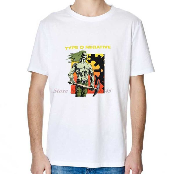 

men's t-shirts summer t-shirt type o negative t shirt oversized cotton harajuku print streetwear men clothing, White;black