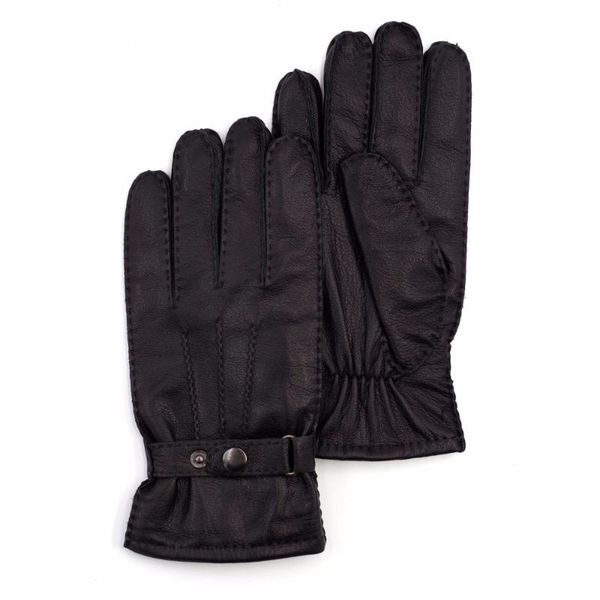 

fingerless gloves harssidanzar 2021 design mens genuine leather for winter, Blue;gray