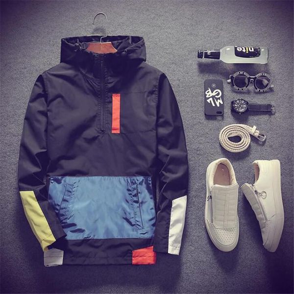 

men's jackets windbreaker jacket men 2021 spring fashion men/women hooded casual male coat thin outwear clothes, Black;brown