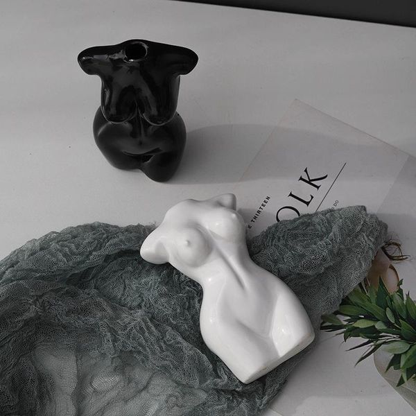 

nordic creative ceramic body art fun vase living room dried flower plant arrangement home decoration ornaments