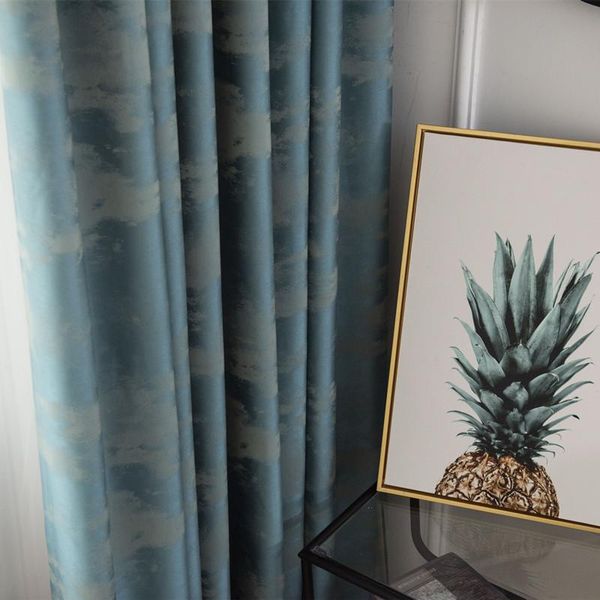 

curtain & drapes modern simple light luxury style thick high-end jacquard simulation silk blackout curtains