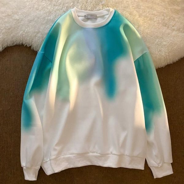 

women's hoodies & sweatshirts women round neck casual fashion tie-dye print hoodie sweatshirt 2021 spring autumn long sleeve pullover, Black