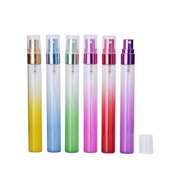 

120pcs/lot 10ml empty gradient color glass perfume bottle spray portable mini refillable bottle refillable atomizer travel sn166