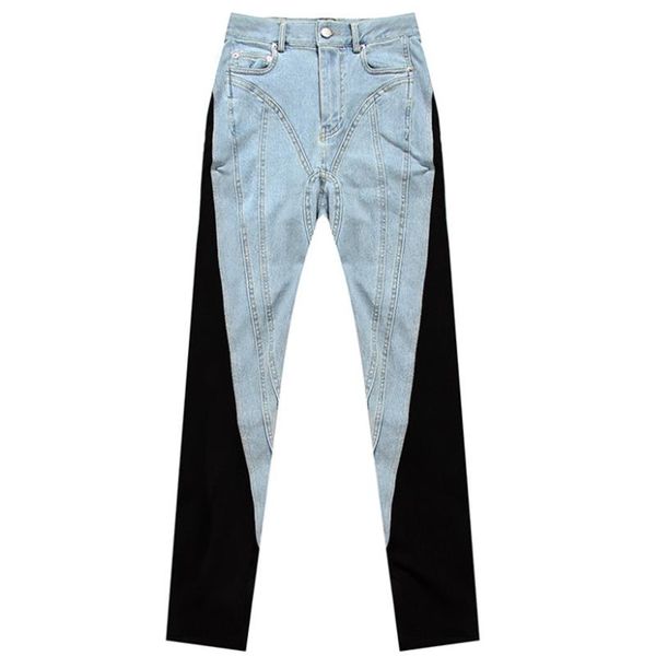 

women's jeans light blue impact black pants splicing pant stretch woman denim giant skinny fashion small foot pencil clothing