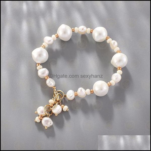 

bracelets jewelry beaded, strands one gold plated brass czech glass beads and fresh water pearl bracelet (be1129) drop delivery 2021 k8wqz, Black