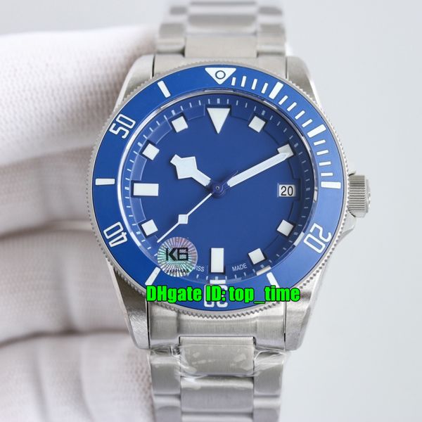 

2 styles watches k6f 42mm 25600tb titanium eta2824 automatic mens watch blue dial titaniums bracelet gents sports wristwatches, Slivery;brown