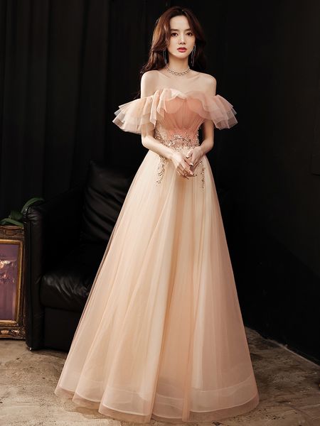 

elegant backless bandage slim off shoulder floor length evening dress fashion beading sequins strapless prom party gown, Black;red