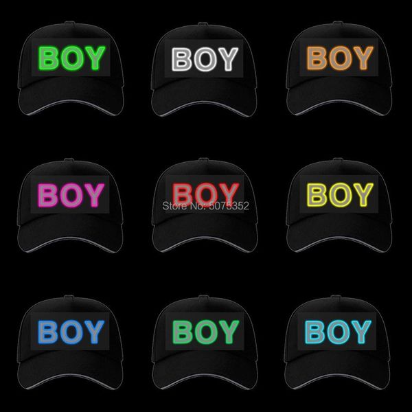 

party masks novetly dj neon flash letter caps led light baseball cap decor el wire hip hop adjustable hat events