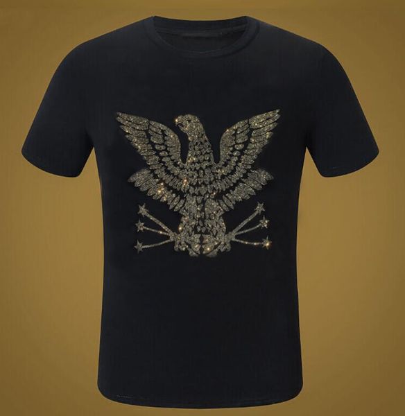

2022 designer men's t-shirts summer short sleeve tees plus size rhinestone korean style, White;black