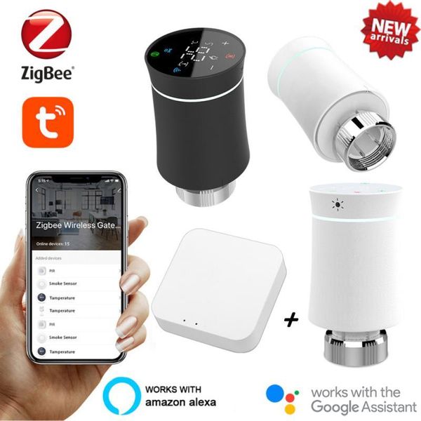 

smart home control tuya zigbee3.0 thermostat radiator actuator valve programmable trv temperature controller voice alexa google