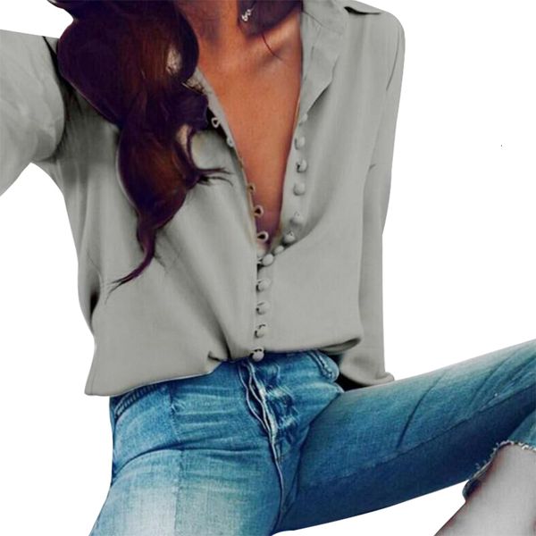 

2021 new elegant office blouse women clothes turn-down collar long sleeve shirt plus size streetwear womens and blouses mk08, White