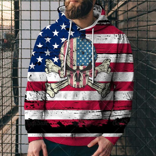 

men's hoodies & sweatshirts usa flag men hooded united states america independence day hoody national clothing 4xl, Black